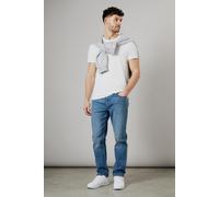 Burton Men's Stone Wash Stretch Straight Fit Jeans in Light Blue | Size: 34S Burton Light Blue 34S