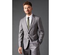 Burton Mens Suit Jacket Grey Regular Fit Notched Lapels Two Button