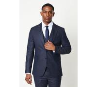 Burton Mens Suit Jacket Grey Regular Fit Tonal Grid Check Business Wedding