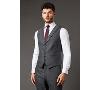 Burton Mens Suit Waistcoat Charcoal Tweed Formal Smart Casual Versatile