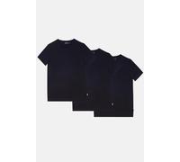 Burton Mens T Shirt 3 Pack Navy Crew Neck Regular Fit Cotton Short Sleeve