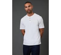 Burton Men's White Grandad Neck T-Shirt | Size: Medium Burton White M