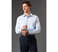 Burton Men's Tailored Fit Herringbone Weave Long Sleeve Shirt in Blue | Size: 14.5 in Burton Blue 14.5 in