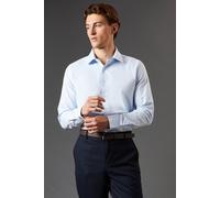 Burton Men's Tailored Fit Herringbone Weave Long Sleeve Shirt in Blue | Size: 17.5 in Burton Blue 17.5 in