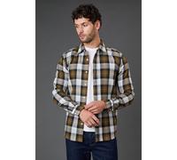 Burton Men's Tan Western Check Long Sleeve Shirt | Size: Medium Burton Tan M