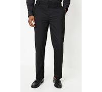 Burton Mens Trousers Tailored Fit Black Flat Front Smart Crisp Centre Crease
