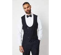Burton Mens Tuxedo Waistcoat Black Tailored Fit Business Wedding Smart Formal
