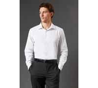 Burton Men's White Easy Iron Oxford Slim Fit Long Sleeve Shirt | Size: 17.5 in Burton White 17.5 in
