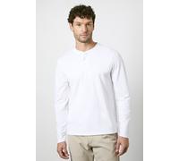Burton Men's White Long Sleeve Grandad Neck T-Shirt | Size: Large