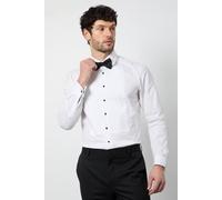 Burton Men's White Pleat Front Skinny Fit Long Sleeve Dress Shirt | Size: 16.5 in Burton White 16.5 in