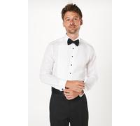 Burton Men's White Pleat Front Slim Fit Long Sleeve Dress Shirt | Size: 16 inches Burton White 16 inches