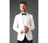 Burton White Slim Fit Shawl Collar Tuxedo Jacket, 40S, White
