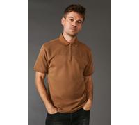 Burton Men's Yoke Detail Zip Polo Shirt in Light Brown | Size: Large Burton Light Brown L