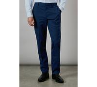 Burton Mid Blue Textured Stretch Slim Fit Suit Trouser mid blue 38R