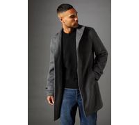 Burton Men's Mid Grey Signature Funnel Neck Wool Blend Coat | Size: 2XL