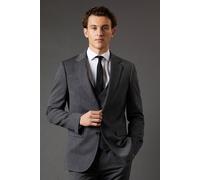 Burton Men's Mid Grey Slim Fit Essential Suit Jacket | Size: 40R