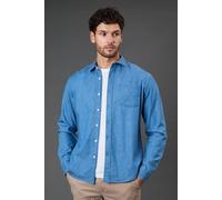Burton Mid Wash Denim Long Sleeve Shirt In Mid Blue mid blue M