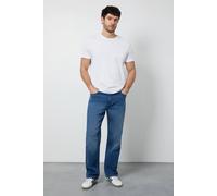 Burton Mid Wash Stretch Regular Straight Fit Jeans In Mid Blue mid blue 38R