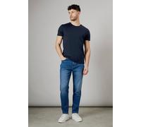 Burton Men's Mid Wash Stretch Tapered Fit Jeans in Mid Blue | Size: 34S Burton Mid Blue 34S