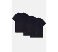 Burton Mens T Shirt 3 Pack Navy Crew Neck Regular Fit Cotton Short Sleeve