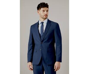 Burton Navy Blue Check Tailored Fit Suit Jacket navy