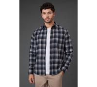 Burton Navy Brushed Check Long Sleeve Shirt navy S