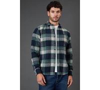 Burton Navy Brushed Classic Check Long Sleeve Shirt navy XL