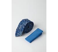 Burton Navy Ditsy Tie And Plain Pocket Square navy One Size