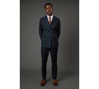 Burton Men's Navy Herringbone Tailored Fit Suit Trousers | Size: 32S Burton Navy 32S