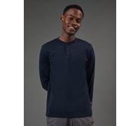 BURTON Navy Long Sleeve Grandad Neck T Shirt S