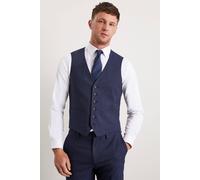 Burton Mens Suit Waistcoat Navy Smart Regular Fit Business Formal Wedding