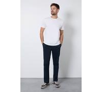 Burton Men's Navy Pleat Front Straight Fit Chino Trousers | Size: 36S