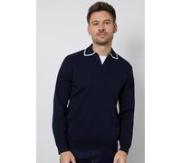 Burton Navy Resort Collar Knitted Long Sleeve Polo Shirt navy S
