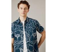 Burton Navy Sketch Floral Short Sleeve Shirt In Black black S