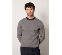 Burton Men's Navy Super Soft Knitted Geo Crew Neck Jumper | Size: Medium
