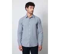 Burton Men's Navy Textured Slim Fit Long Sleeve Shirt | Size: 16.5 in Burton Navy 16.5 in
