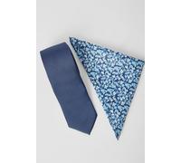 Burton Navy Tie And Ditsy Pocket Square navy One Size