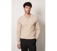 Burton Men's Oatmeal Long Sleeve Polo Shirt | Size: Large