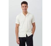 BURTON Off White Linen Blend Short Sleeve Resort Shirt S