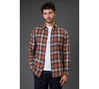 Burton Orange Brushed Classic Check Long Sleeve Shirt orange S
