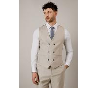Burton Pale Grey Textured Waistcoat In Light Grey light grey L