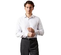 Burton Slim Fit Basket Weave Smart Long Sleeve Shirt, 16.5 in, white
