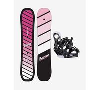 Burton Smalls Flat Top Snowboard pink black + Smalls Re:Flex Bindings black Kids - 134