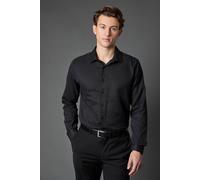 Burton Men's Tailored Fit Herringbone Weave Long Sleeve Shirt in Black | Size: 16.5 in Burton Black 16.5 in
