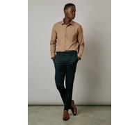 Burton Men's Tan Easy Iron Slim Fit Long Sleeve Shirt | Size: 15 inches Burton Tan 15 inches