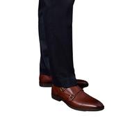 Burton Men's Tan Leather Smart Monk Strap Brogue Shoes | Size: 8 Burton Tan 8