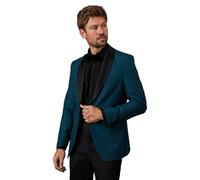 Burton Men's Teal Shawl Collar Slim Fit Tuxedo Jacket | Size: 40R Burton Teal 40R