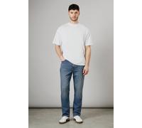 Burton Men's Vintage Wash Stretch Straight Fit Jeans in Dark Blue | Size: 32R Burton Dark Blue 32R