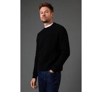 Burton Waffle Crew Neck Knitted Jumper In Black black XXL