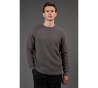 Burton Waffle Crew Neck Knitted Jumper In Mid Grey mid grey S